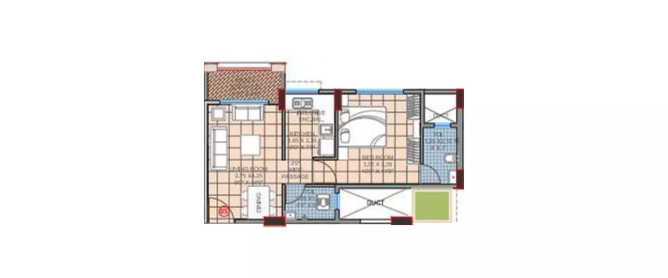 Kohinoor Aashiyana Kalyan - Floor plan 1 BHK 340 Sq.ft