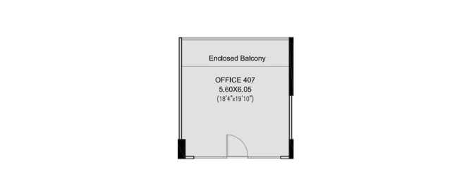 Kohinoor B-Zone Baner - Floor plan Commercial Office 522 Sq.ft