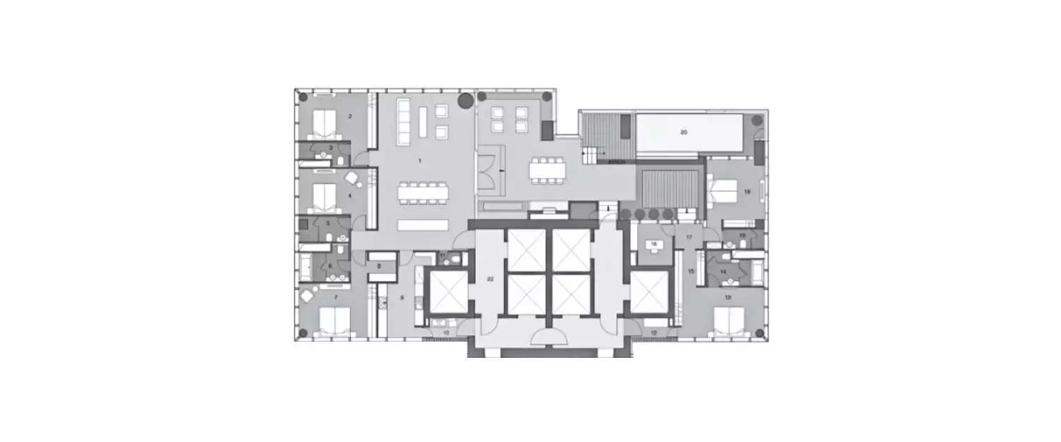 Floor plan for 5 BHK