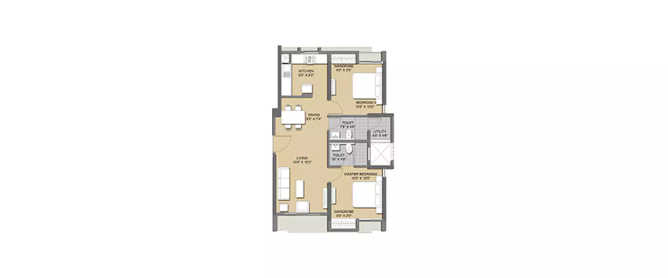 Lodha Golden Ticket Mira Bhayandar - Floor plan 2 BHK 630 Sq.ft