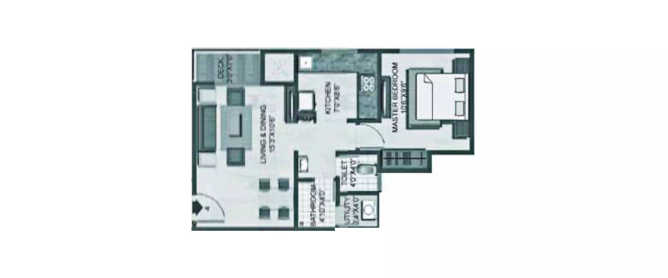 Lodha Palava Casario Dombivali - Floor plan 1 BHK 774 Sq.ft