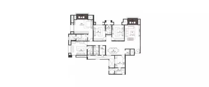 Hiranandani Birchwood Egattur - Floor plan 4 BHK 2474 Sq.ft