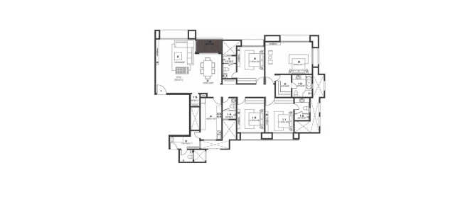 Hiranandani Greenwood Egattur - Floor plan 4 BHK 2725 Sq.ft