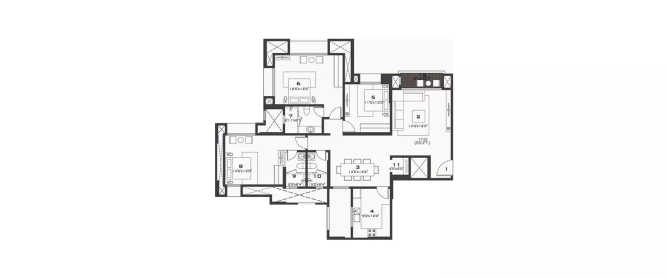 Hiranandani Pinewood Egattur - Floor plan 3 BHK 1749 Sq.ft