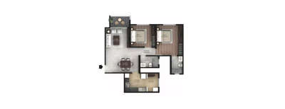 Hiranandani Crossgate, 2 BHK-839 Sq.ft
