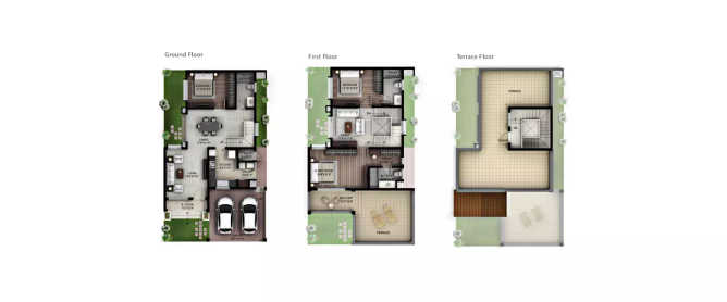 Hiranandani The Cottages Devanahalli - Floor plan 3 BHK 1553 Sq.ft