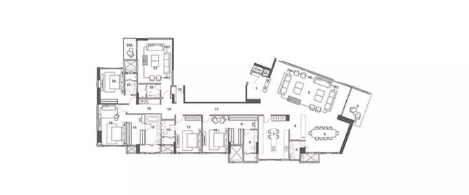 Rustomjee Elements Vile Parle - Floor plan 5 BHK 3777 Sq.ft
