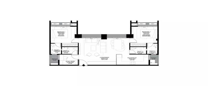 Prescon Miracle Bay Mahim - Floor plan 2.5 BHK 730 Sq.ft
