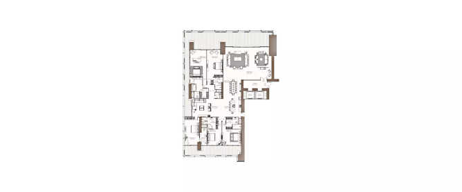 Oberoi Three Sixty West Worli - Floor plan 5 BHK 3778 Sq.ft