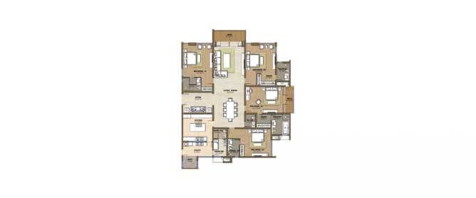 Prestige White Meadows Whitefield - Floor plan 4 BHK 4111 Sq.ft
