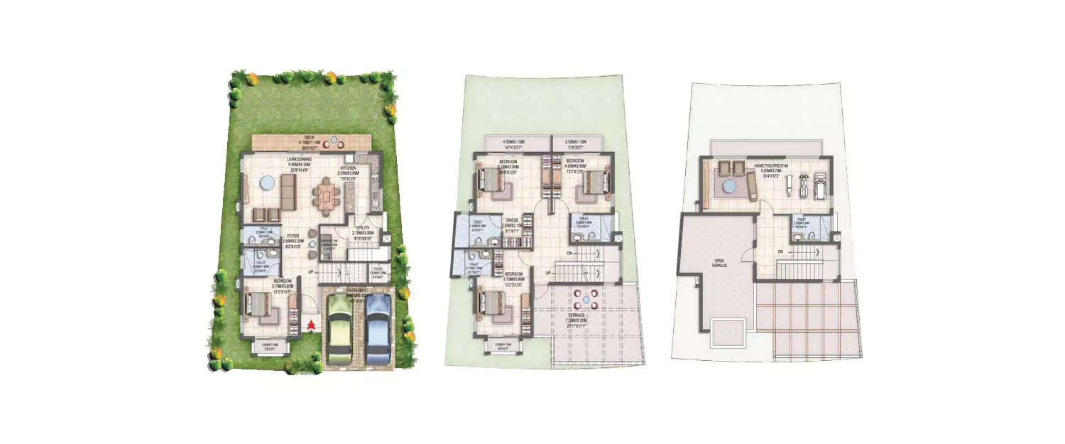 Floor plan for 4 BHK