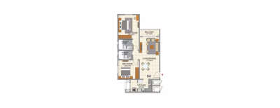 Prestige North Point, 2 BHK-849 Sq.ft
