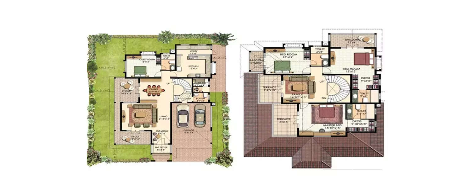 Floor plan for 4 BHK