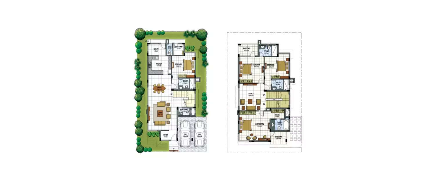 Floor plan for 4 BHK