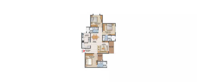 Prestige Primrose Hills Kanakapura - Floor plan 3 BHK 1515 Sq.ft
