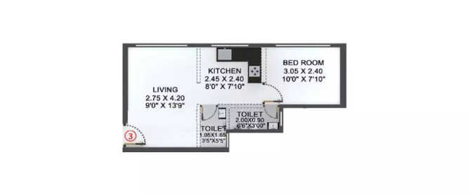Bhoomi Samarth Goregaon - Floor plan 1 BHK 324 Sq.ft