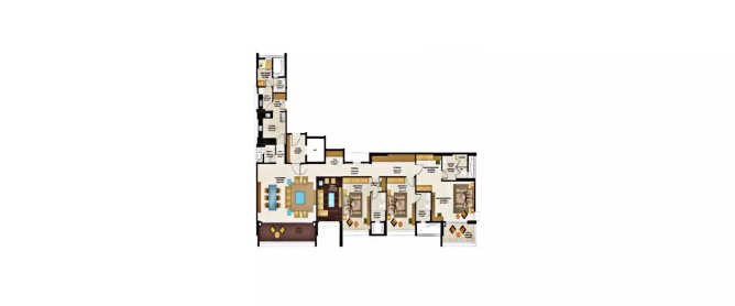 Peninsula Heights JP Nagar - Floor plan 3 BHK 2664 Sq.ft