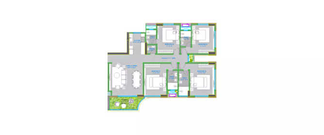 Safal Montbay Chembur - Floor plan 4 BHK 1715 Sq.ft