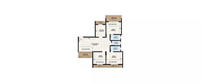 Bhagwati Greens 2 Kharghar - Floor plan 3 BHK 1100 Sq.ft