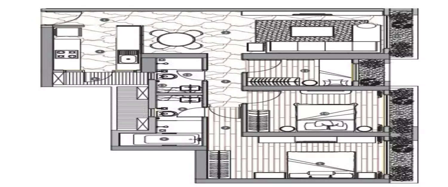 Floor plan for 2.5 BHK