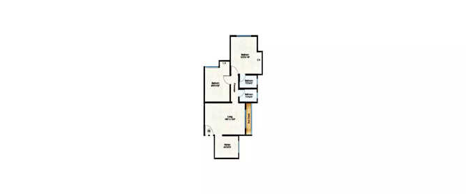 Unnathi Woods Phase 6 Ghodbunder Road - Floor plan 2 BHK 584 Sq.ft