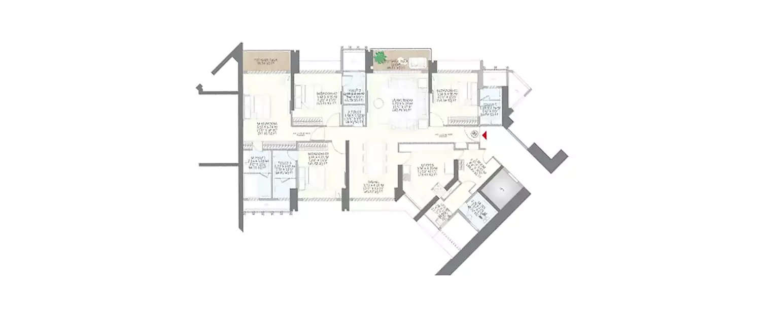 Floor plan for 4 BHK