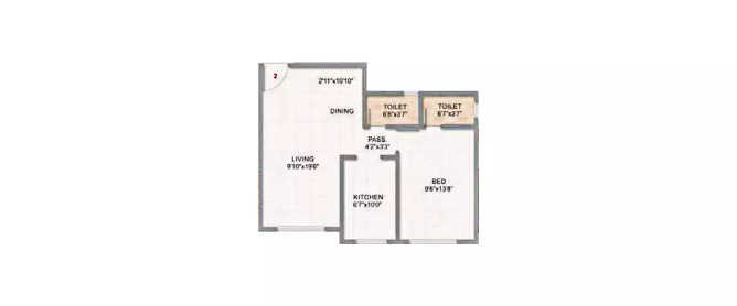 Adityaraj Enclave Ghatkopar - Floor plan 1 BHK 509 Sq.ft