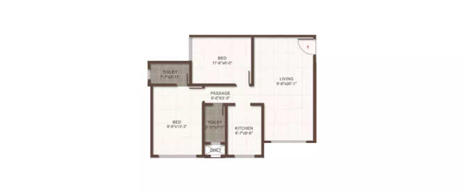 Adityaraj Gurukripa Vikhroli - Floor plan 2 BHK 632 Sq.ft