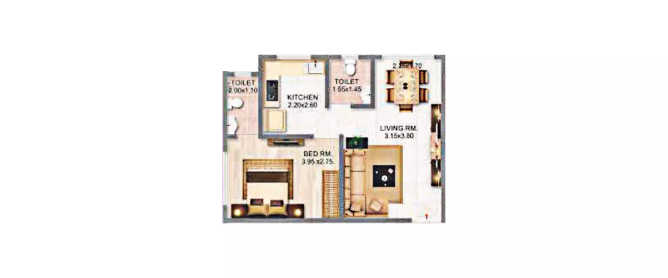 Adityaraj Saphalya Ghatkopar - Floor plan 1 BHK 440 Sq.ft
