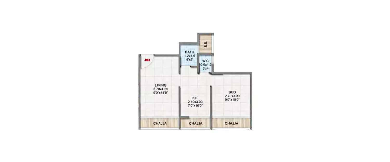 1 BHK Apartment 264 Sq.ft