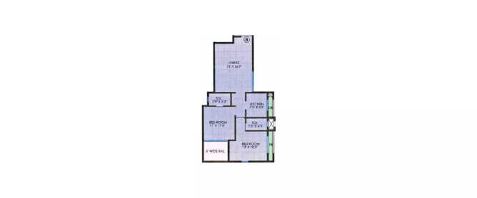 Premier Exotica Kurla - Floor plan 2 BHK 660 Sq.ft