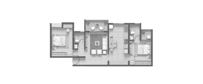 Rohan Viti Wakad - Floor plan 2 BHK 990 Sq.ft