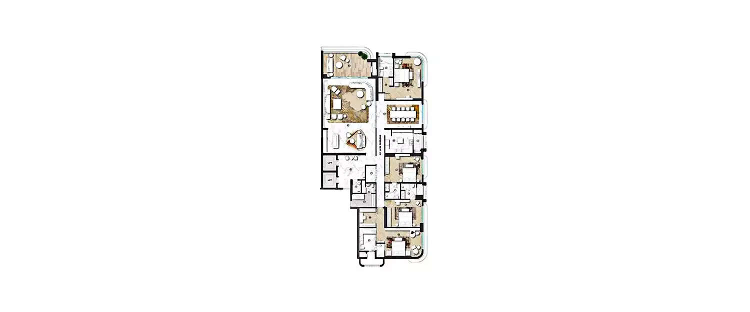 Floor plan for 5 BHK