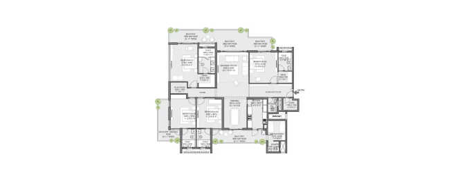 Eldeco Trinity Gomti Nagar - Floor plan 4 BHK 3461 Sq.ft