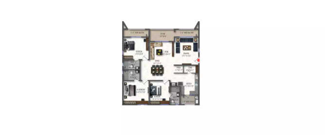WESTERN SPRINGS Nanakaramguda - Floor plan 3 BHK 2420 Sq.ft