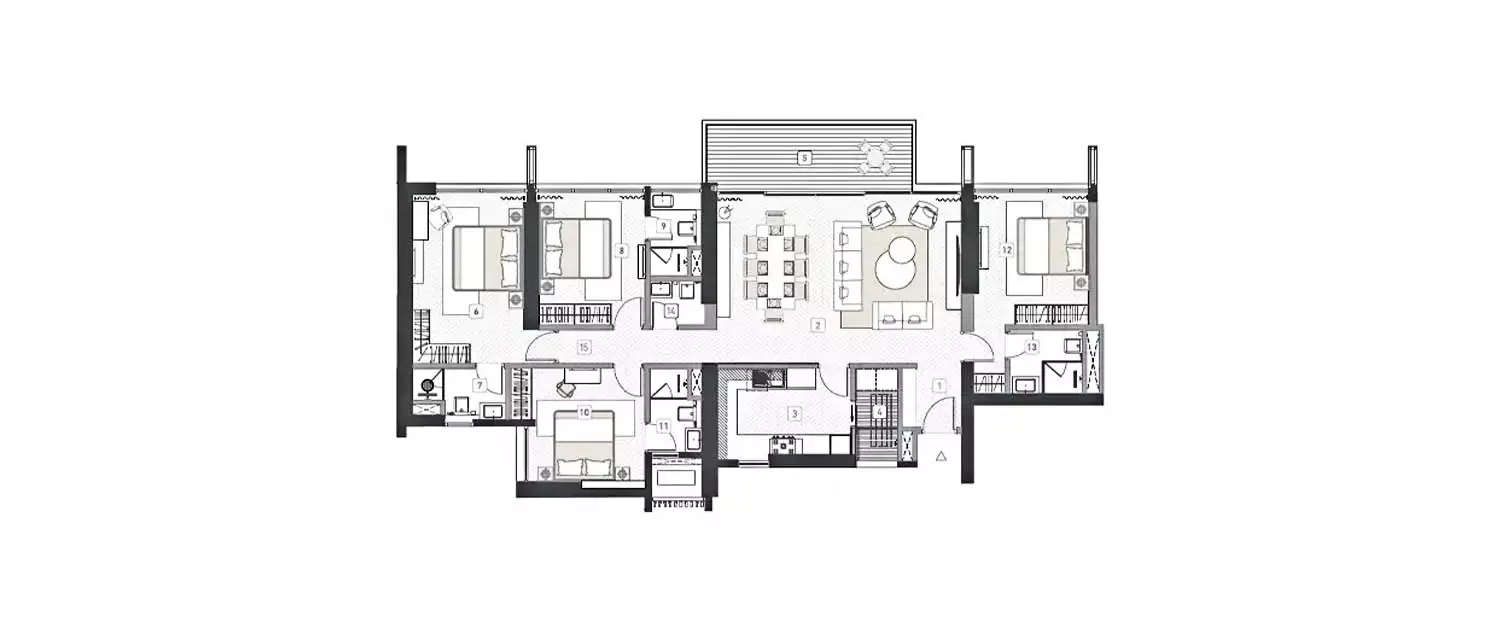 Floor plan for 4 BHK