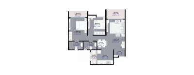 Kohinoor Central Park, 2 BHK-798 Sq.ft