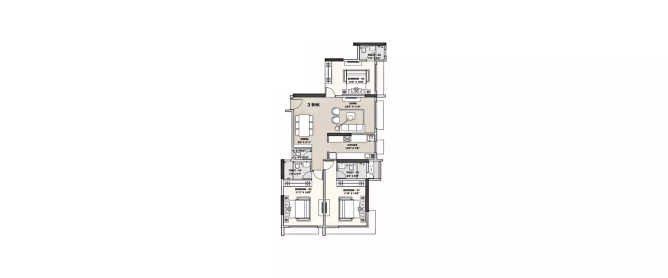 Kolte Patil 24K-R5 Sector Hinjewadi - Floor plan 3 BHK 1450 Sq.ft
