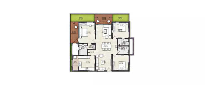 Kalpataru Avante Erragadda - Floor plan 3 BHK 1566 Sq.ft