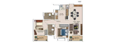 Sattva Park Cubix, 2 BHK-997 Sq.ft