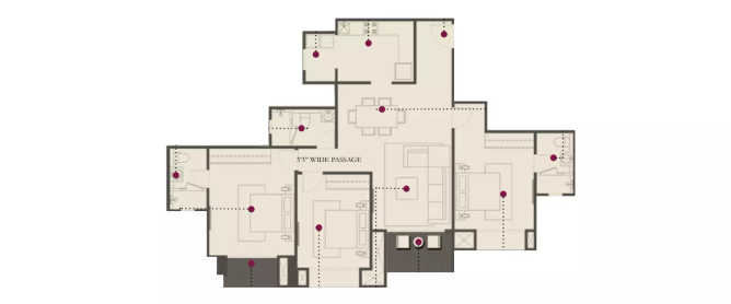 Hiranandani Amalfi Egattur - Floor plan 3 BHK 1378 Sq.ft