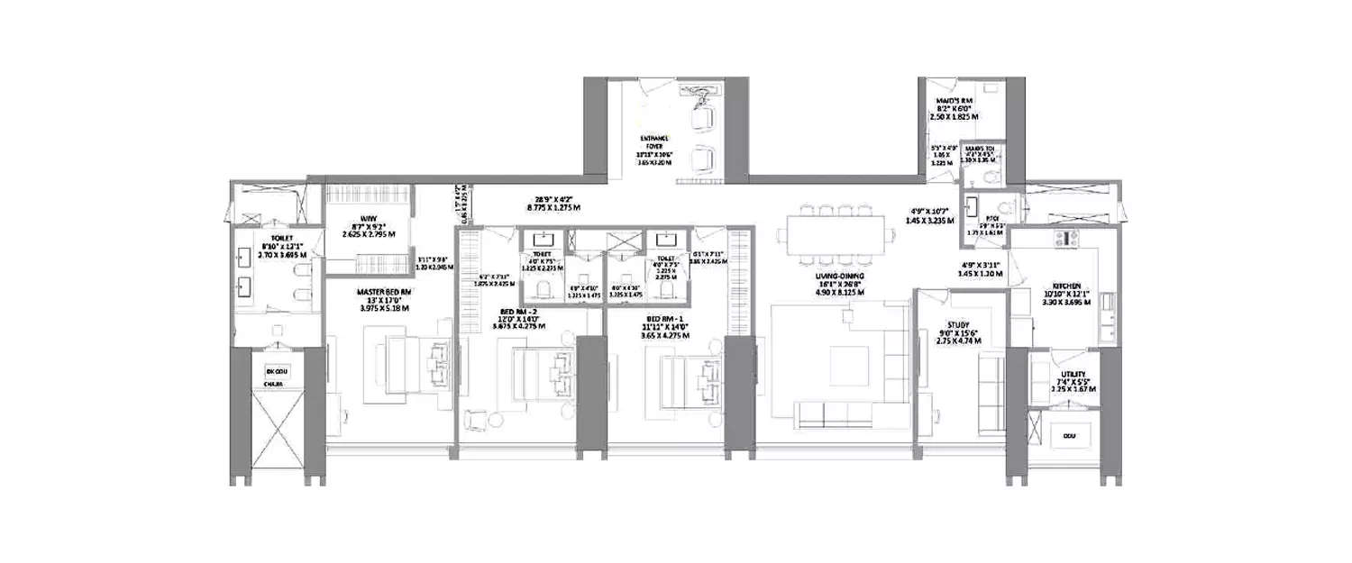 Floor plan for 3.5 BHK