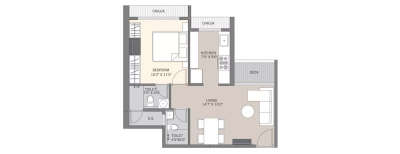 Satyam Regents Park, 1 BHK-411 Sq.ft