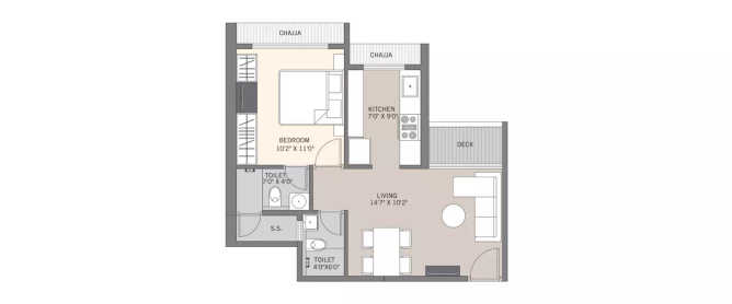 Satyam Regents Park Kharghar - Floor plan 1 BHK 411 Sq.ft