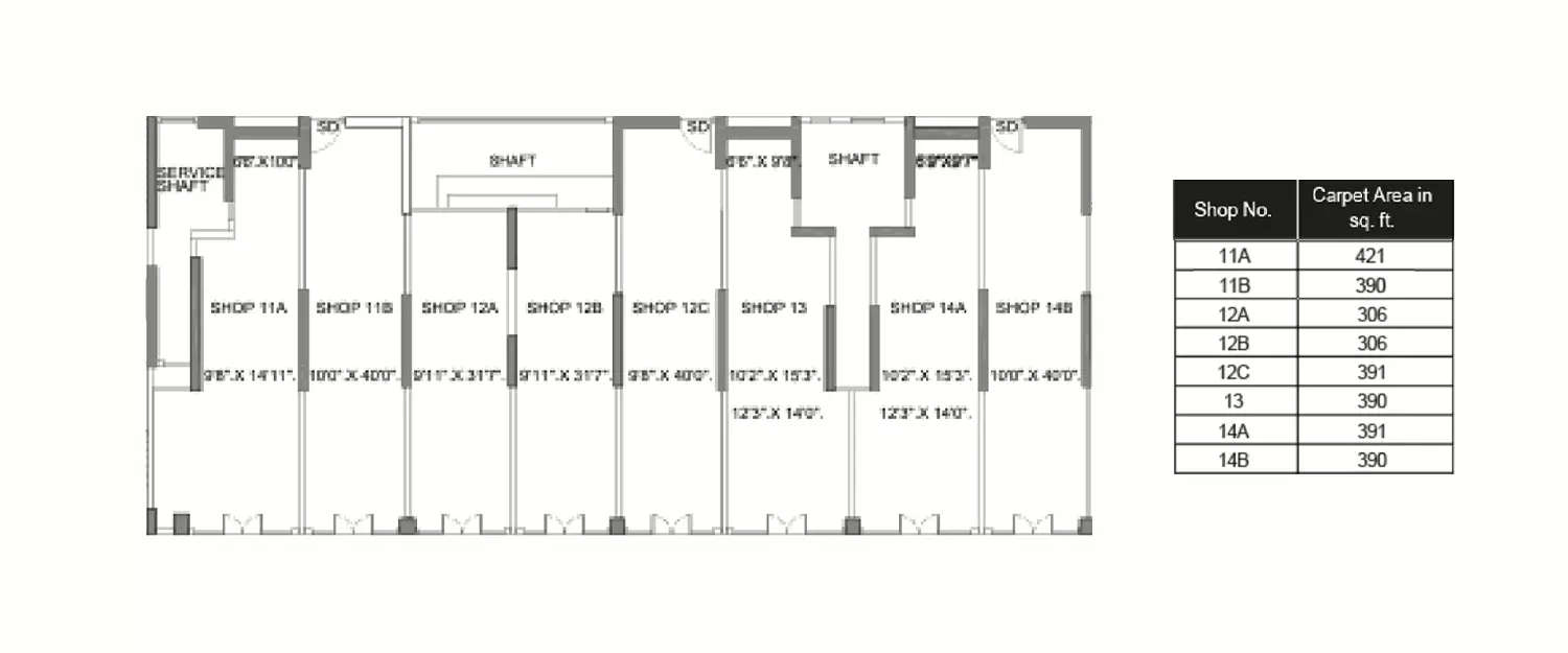 Floor plan for Retail Shop