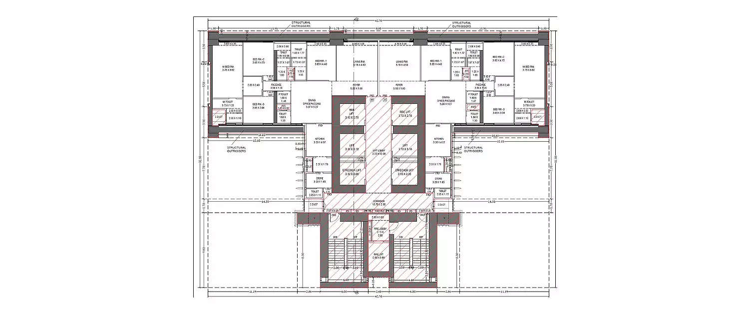 Floor plan for 5 BHK