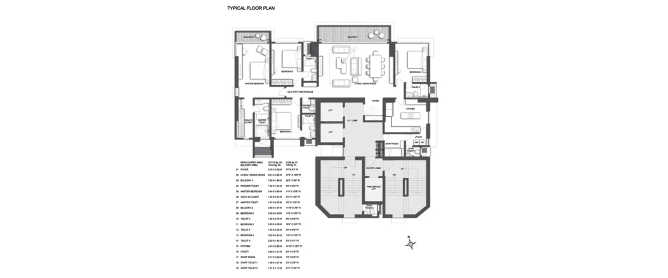 Kalpataru Oceana Prabhadevi - Floor plan 4 BHK 2307 Sq.ft