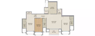 Hiranandani Lake Enclave, 3 BHK-1196 Sq.ft