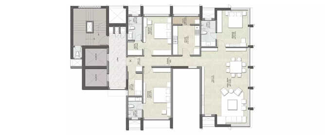 Kalpataru Matru Ashish Matunga - Floor plan 3 BHK 1848 Sq.ft