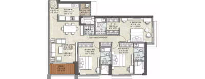 Kalpataru Advay, 3 BHK-1191 Sq.ft